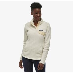 Patagonia White Cream Snap Fleece Pullover Womens Size Medium N